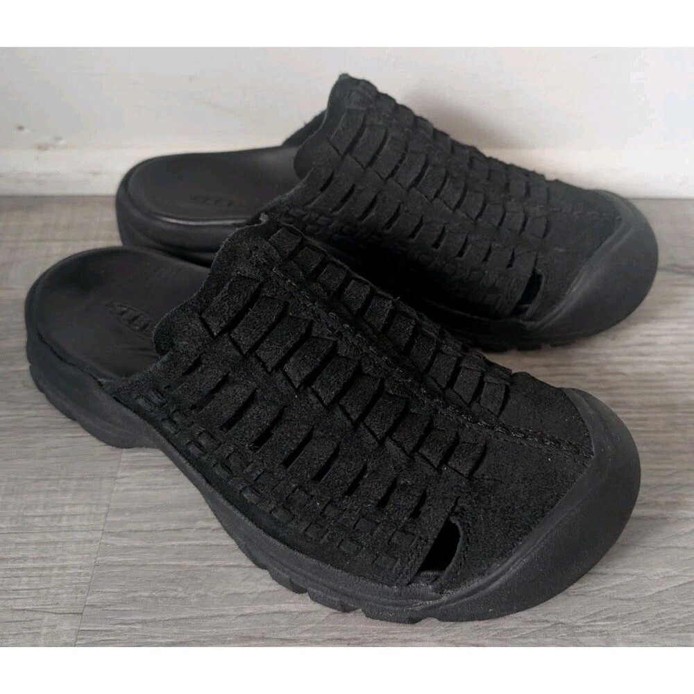 Keen San Juan II Sandal Women's 7.5 Leather Huarache Comfort Suede Slip On Black